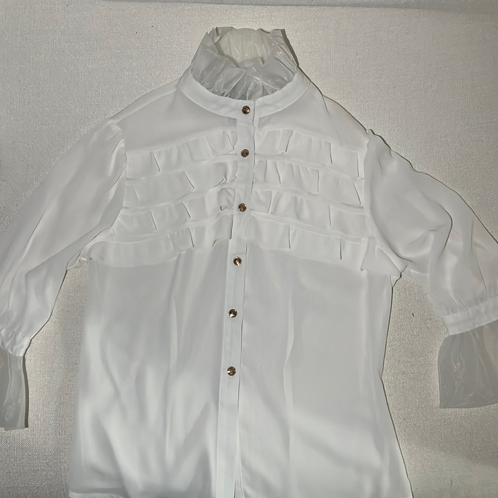 Mocha Apparel White Button Up Blouse